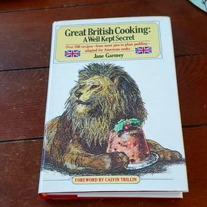 Vintage 1981 cookbook great British cooking  jane garney Plum Pudding Lion